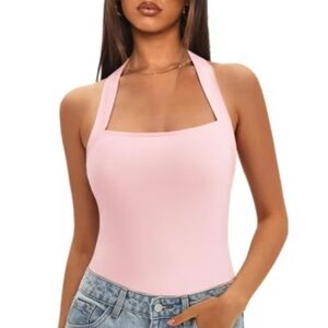 💟 Zara Pink Women's Halter Top Blouse Large